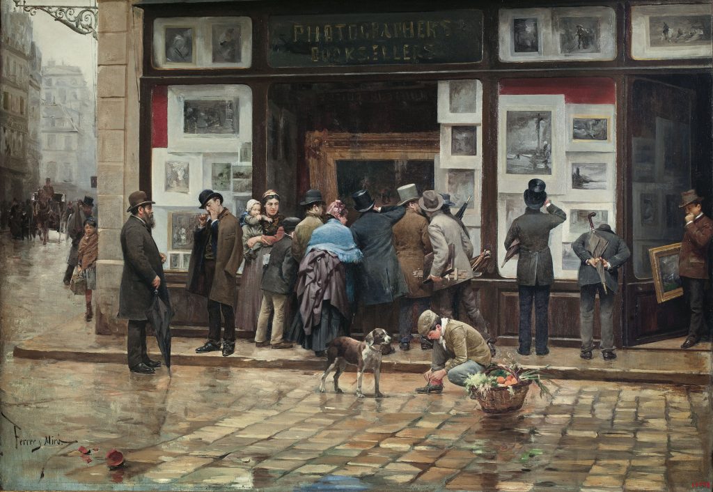 Exposició publica d'un quadre, Joan Ferrer Miró, cap a 1888