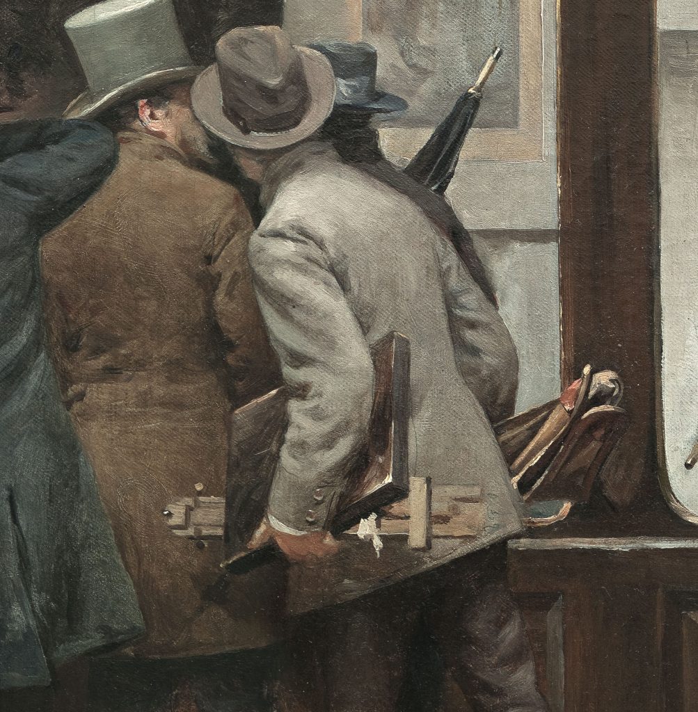 Exposición publica de un cuadro (detalle), Joan Ferrer Miró, hacia 1888