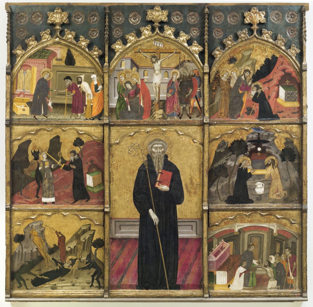 Altarpiece of Saint Anthony the Abbot, by the Master of Rubió. Museu Nacional d’Art de Catalunya.