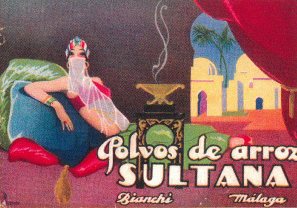 Polvos de arroz Sultana. Perfumería Bianchi (Sultana rice powder. Bianchi Perfumery), Málaga. Archive E. Martín Corrales