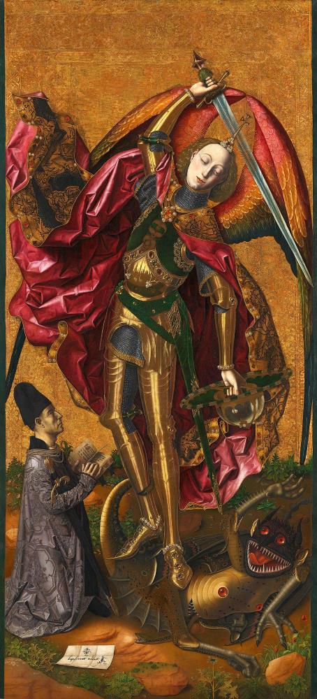 Sant Miquel triomfant sobre el dimoni amb el donant Antoni Joan, 1468