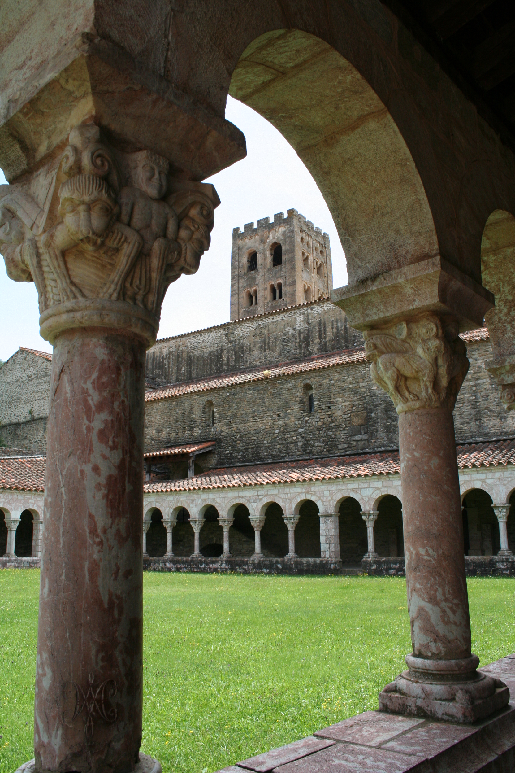The cloisters and the church of Sant Miquel de Cuixà