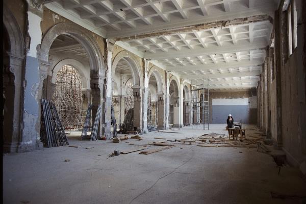 The estate of the work being done on the east wing, August 1991