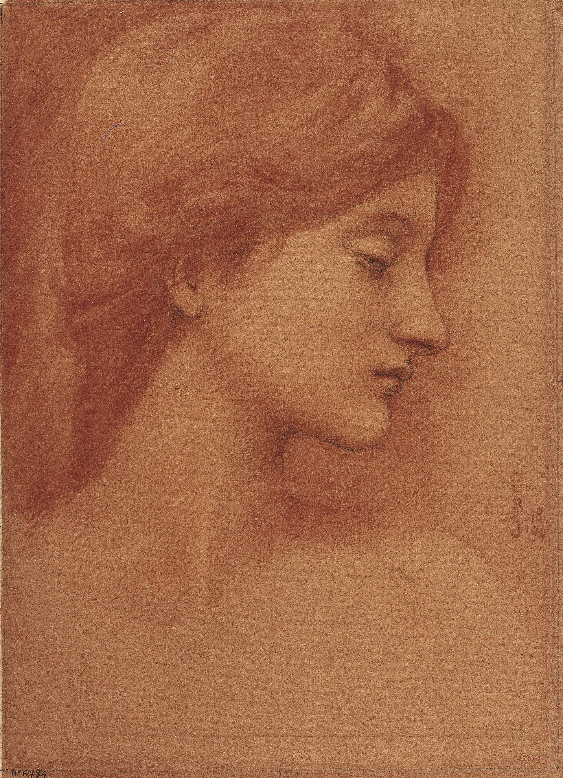 Edward Burne-Jones, Study of a Female Head, 1894