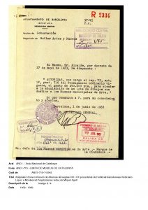 Documento de adquisición de la Colección Agell, 27 de mayo de 1963. Arxiu Nacional de Catalunya