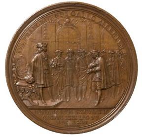 Jean Mauger, El embajador español reconoce el derecho de precedencia del rey de Francia (1662), bronce