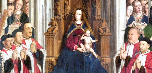 LLUÍS DALMAU,  Virgen de los «Consellers», 1443-1445 (MNAC 15938). Detalle.