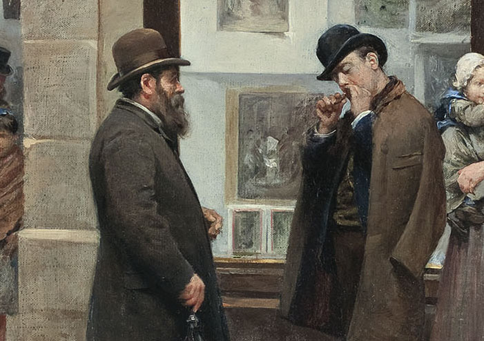Exposició publica d'un quadre (detall), Joan Ferrer Miró, cap a 1888