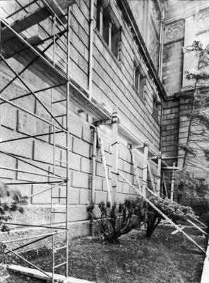 Repairs to the exterior in March 1968