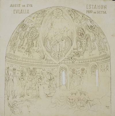 Joan Vallhonrat, Reproducción de las pinturas del ábside de Santa Eulàlia d’Estaon